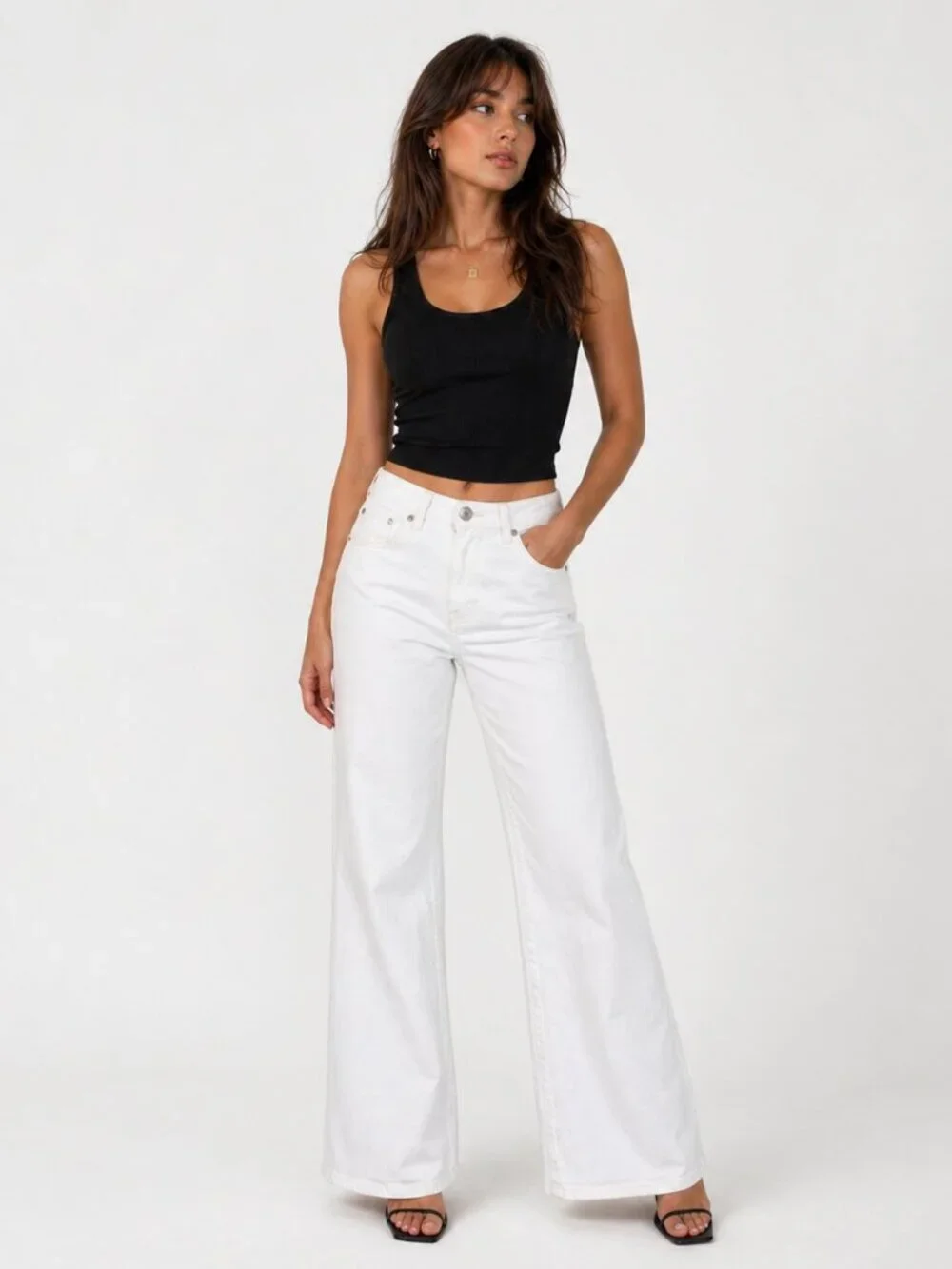 J.Crew White Flare Jeans – Full Length, Stretch Denim